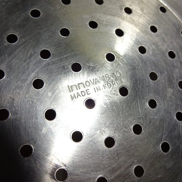 Large Innova 18-10 Stainless Steel Footed Food Strainer Colander Handles Korea - Picture 9 of 9